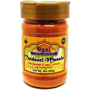 Rani Tandoori Masala (Natural, No Colors Added) Indian 11-Spice Blend 3oz (85g) ~ Salt Free | Vegan | Gluten Free Ingredients | NON-GMO