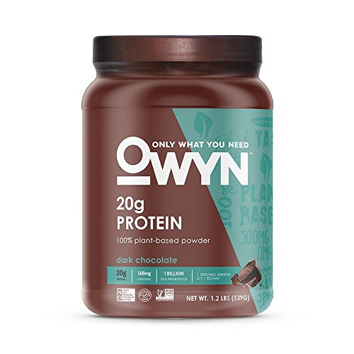 OWYN Only What You Need 100% Vegan Plant-Based Protein Powder, Dark Chocolate, Dairy Free, Gluten Free, Soy Free, Allergy Friendly, Vegetarian, 1.17 lb Tub, 1Count