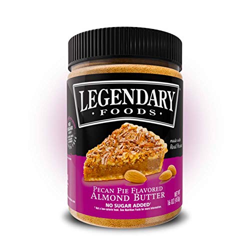 Legendary Foods Almond Butter | Keto Diet Friendly, Low Carb, No Sugar Added, Vegan | Pecan Pie (16oz Jar)