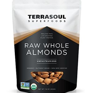 Terrasoul Superfoods Raw Unpasteurized Organic Almonds (Sproutable), 16-ounces