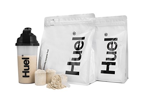 Huel Starter Kit - Includes 2 Pouches of Nutritionally Complete 100% Vegan Powdered Meal, Scoop, Shaker and Booklet (7.7lbs of Powder - 28 Meals) (Vanilla)