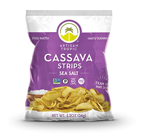 Artisan Tropic Cassava Strips - Your Tasty and Healthy Snack Alternative - Paleo, Gluten Free, Vegan, Non-GMO - Made With Sustainable Palm Oil (Sea Salt, 1.2 oz|16 pack)