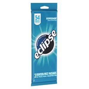 Eclipse Peppermint Sugarfree Chewing Gum, multipack (3 packs total)