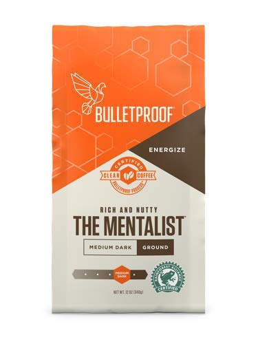 Bulletproof The Mentalist Ground Coffee - Premium Gourmet Medium Dark Roast Organic Beans, Rainforest Alliance certified, Clean Upgraded Ground