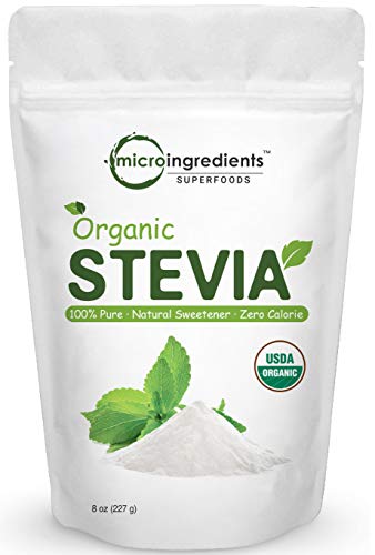 Pure Organic Stevia Powder, 8 Ounce, 1418 Serving, 0 Calorie, Natural Sweetener and Sugar Alternative, No GMOs and Vegan Friendly