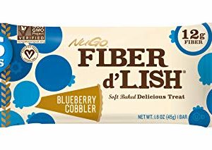 NuGo Fiber d'Lish Blueberry Cobbler, 12g High Fiber, Vegan, 130 Calories, 16 Count