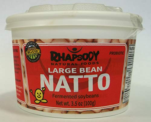 Fresh NATTO, Made in Vermont - Sticky Fermented Certified Organic Soy Beans, 3.5 oz - Case of 12