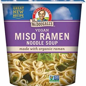 Dr. McDougall's Right Foods Vegan Miso Ramen, 1.9 Ounce Cups (Pack of 6) Non-GMO, No Added Oil, Made w/ Organic Steamed Noodles, Paper Cups From Certified Sustainably-Managed Forests