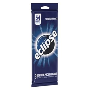 Eclipse Sugar Free Gum, Winterfrost, 3 18-Piece Packages