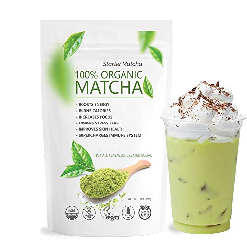 Starter Matcha Green Tea Powder 340g | USDA Organic | Vegan | GMO-Free | Matcha for Baking | Latte | Smoothie | Cookies | Ice Cream