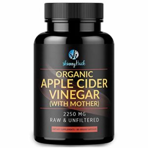 Organic Apple Cider Vinegar Capsules with Mother - Max Dose (2200 mg) Raw Unfiltered ACV Pills for Weight Loss, Detox and Anti-Bloating (90 Vegan ACV Capsules)