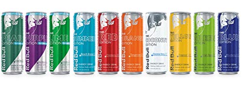 New Red Bull Editions Sampler Pack,12fl.oz. (Pack of 10) with New 2019 Summer Beach Breeze