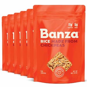 Banza Chickpea Rice, High Protein Low Carb Healthy Rice, Gluten-Free and Vegan, 8oz Bag (Pack of 6)