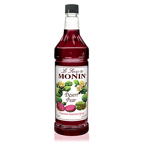 Monin - Desert Pear Syrup, Bold Flavor of Prickly Pear Cactus, Natural Flavors, Great for Iced Teas, Lemonades, Cocktails, Mocktails, and Sodas, Vegan, Non-GMO, Gluten-Free (1 Liter)