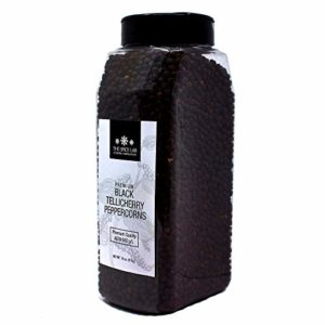The Spice Lab Whole Black Tellicherry Peppercorns (18 oz Jar) Steam Sterilized Kosher - Packed in the USA Non-GMO All Natural Black Pepper for Grinders - Food Service