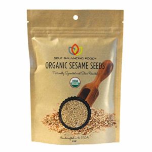 Organic Sesame Seeds Sprouted and Roasted 4 oz - Great Gift, Healthy Snack for Vegans, Cooks and Chefs, Salad Topper, Clean Nutritious Food - by Self Balancing Food