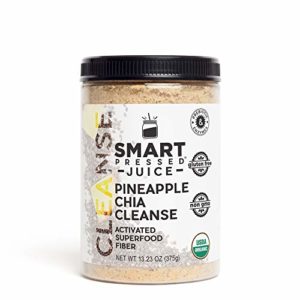 Pineapple Chia Cleanse Fiber | Smart Pressed Juice | Prebiotic Superfood Plant Based Fiber with Vegan Probiotics and Enzymes | Keto-friendly IBS Constipation Relief | Psyllium Flax Broccoli Sprouts