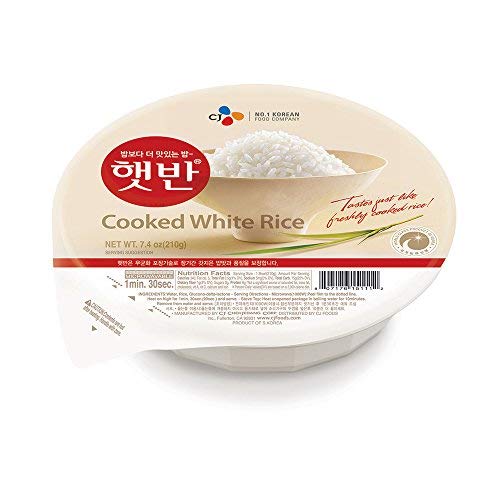 CJ Hetbahn Cooked White Rice, Gluten-Free, Vegan, Microwaveable, 7.4-oz (Pack of 12)