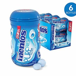 Mentos Pure Fresh Sugar-Free Chewing Gum with Xylitol, Fresh Mint, 50 Piece Bottle (Pack of 6)