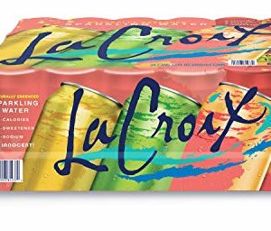 LaCroix Sparkling Water, Lemon, Lime, & Grapefruit Variety Pack, 12oz Cans, 24 Pack, Naturally Essenced, 0 Calories, 0 Sweeteners, 0 Sodium