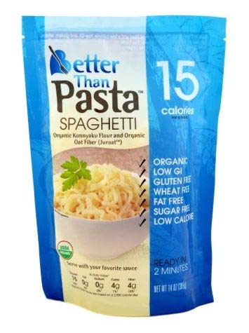 Better Than Pasta. Certified Organic. Vegan, Gluten-Free, Non-GMO, Konjac, Shirataki Spaghetti Noodles 14 Ounces (6 pack)