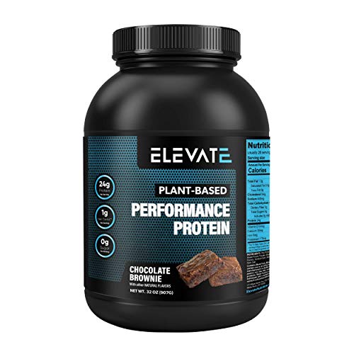 Elevate Nutrition Plant Based Vegan Performance Protein, 26 Servings, Low Carb, NO Sugar, High Protein, High BCAAs, High Glutamine, GMO-Free, Dairy and Soy Free, NO Artificial (Chocolate Brownie)
