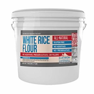 White Rice Flour (1 Gallon Bucket, 7 lbs) by Earthborn Elements, Gluten Free Baking, Unbleached, Vegan, Fat Free, No Sodium, Resealable Bucket