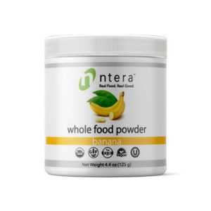 NTERA Banana Whole Food Powder (USDA Organic, Gluten-Free, Non-GMO, Vegan, Kosher) - Ultra Premium Raw Nutrition (USA, GMP) - 125 Grams (4.4 Ounces)