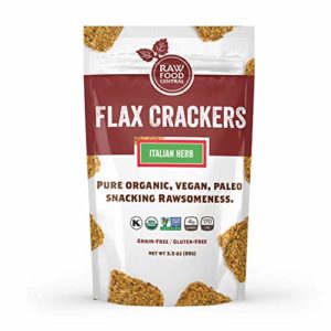 Raw Food Central Curt's Classic Flax Crackers 100% Organic NON GMO Gluten Free Vegan Italian Herb 3 oz