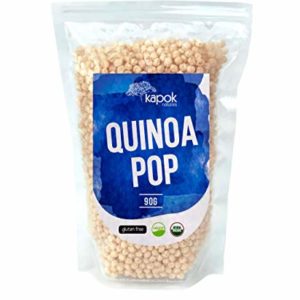 NEW Kapok Naturals Organic Quinoa Pop, A Great Healthy Snack or Organic Cereal Choice, These Quinoa Puffs are a Natural Gluten Free Snack, Gluten Free Cereal or Healthy Vegan Snack.