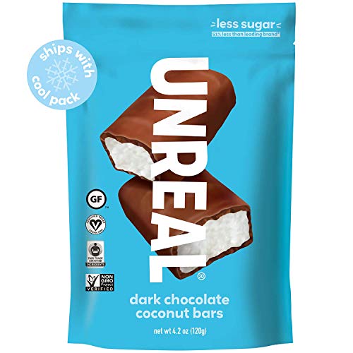 UNREAL Dark Chocolate Coconut Bars | Certified Vegan, Non-GMO, Less Sugar | 3 Bags