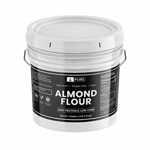 Almond Flour (1 Gallon Bucket, 4 lbs) by Pure Organic Ingredients, Gluten-Free, Blanched, Ground, Vegan, Paleo & Keto Friendly, Strong Resealable Bucket (Also Available in 5 Gallon Bucket)