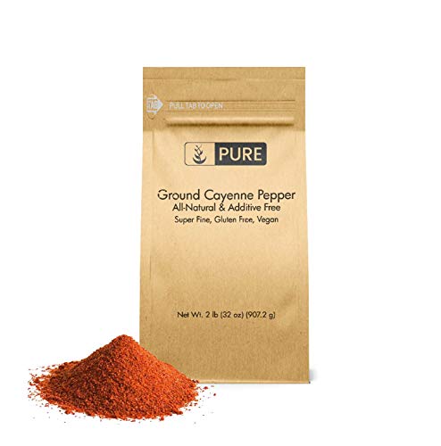 Ground Cayenne (Red) Pepper (2 lb) by Pure Organic Ingredients, Gluten Free, Vegan, Used in Hot Sauces & Spicy Food, Eco-Friendly Packaging