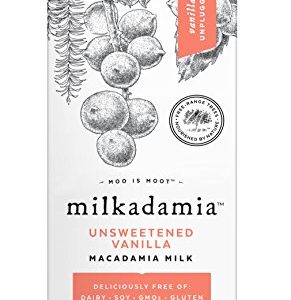 Milkadamia Unsweetened Vanilla Macadamia Milk (32 oz., 2 Count) - Keto, Dairy Free, Vegan, Sugar Free