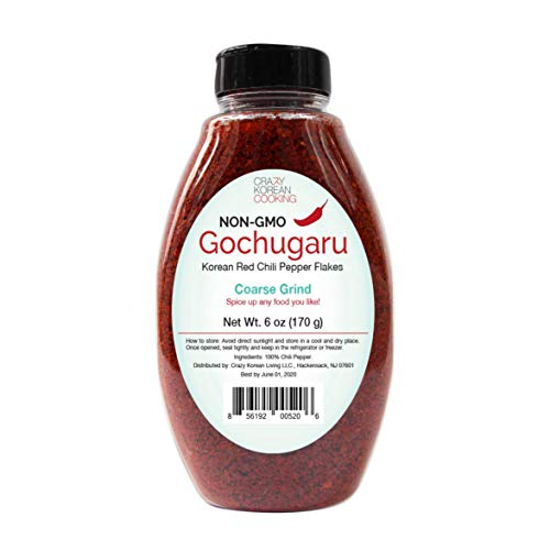 Non-GMO Gochugaru, Korean Red Pepper Powder Flakes, Coarse Grind 6 OZ