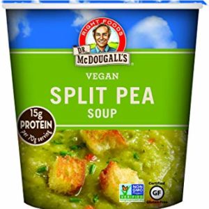 Dr. McDougall's Right Foods Vegan Split Pea Soup, 2.5 Ounce Cups (Pack of 6) Gluten-Free, Non-GMO, No Added Oil, Paper Cups From Certified Sustainably-Managed Forests