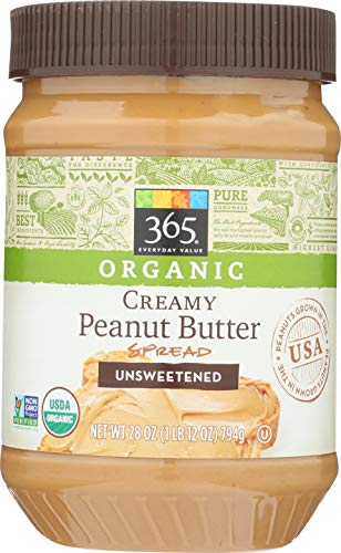 365 Everyday Value, Organic Creamy Peanut Butter Spread Unsweetened, 28 oz