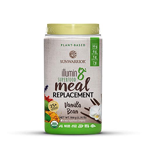 Sunwarrior - Illumin8 Plant-Based Superfood Meal Replacement, Organic, Vegan, Non-GMO (Vanilla Bean, 20 Servings)