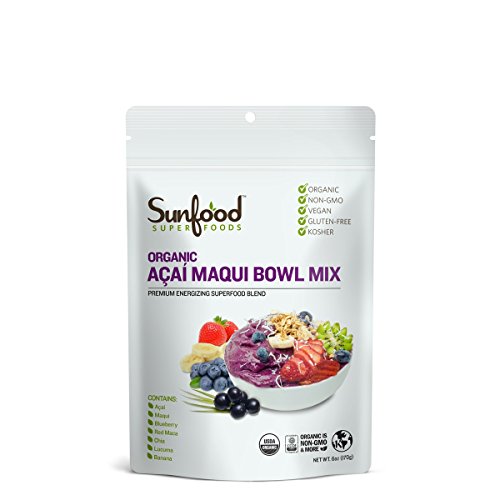 Sunfood Superfoods Acai Maqui Bowl Mix, Organic. 6 oz Bag