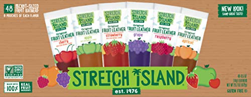 Stretch Island Fruit Leather Snacks Variety Pack, 0.5 Ounce, Pack of 48
