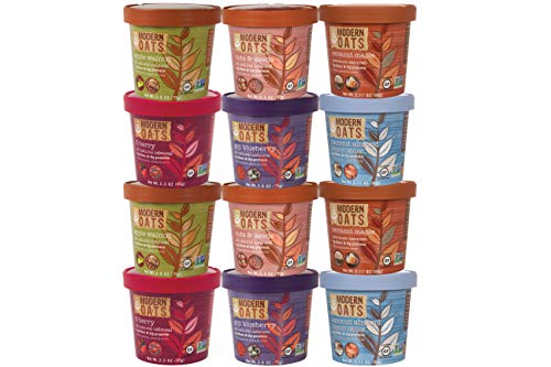 Modern Oats All Natural Oatmeal Cups - Variety Pack 2.6 oz (Pack of 12)