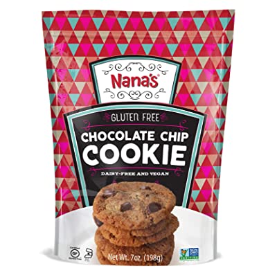 Nana's Gluten Free Chocolate Chip Cookies | Vegan, Dairy Free, Nut Free, Non GMO, Preservative Free, 7 oz