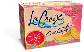 LaCroix Cúrate Melon-Pomelo Sparkling Water, Melon-Pink Grapefruit, 12oz Slim Cans, 8 Pack, Naturally Essenced, 0 Calories, 0 Sweeteners, 0 Sodium