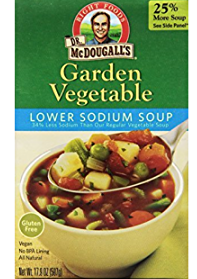 Dr. McDougall's Right Foods Lower Sodium Garden Vegetable Soup, 17.9 Ounce (Pack of 6) Vegan, Gluten-Free, Non-GMO, No Added Oil, Paper Cartons From Certified Sustainably-Managed Forests