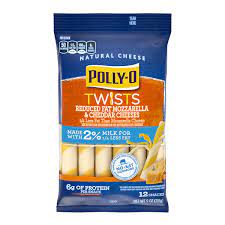Polly-O Twists, Reduced Fat Mozzarella & Cheddar Cheese Snacks,, 9 oz