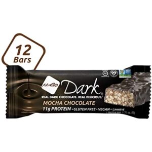 NuGo Dark Chocolate Mocha, 11g Vegan Protein, 200 Calories, Gluten Free, 12 Count