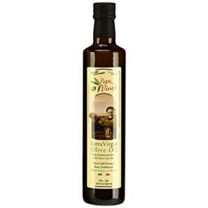 Papa Vince Olive Oil Extra Virgin, First Cold Pressed Family Harvest, Sicily, Italy | NO PESTICIDES, NO GMO | Unblended, Unfiltered, Unrefined, Rich in Antioxidants, subtle Peppery Finish | 16.9 fl oz