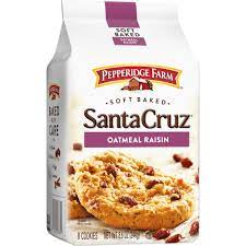 Pepperidge Farm Santa Cruz Soft Baked Oatmeal Raisin Cookies, 8.6-Ounce Package