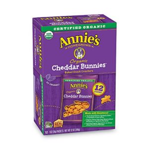Annie's Organic Cheddar Bunnies Baked Snack Crackers, 12 ct (Pack of 4)