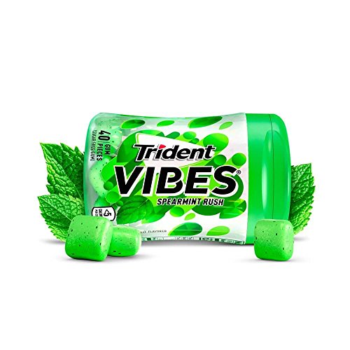 Trident Vibes Spearmint Rush Sugar Free Chewing Gum - 4 Bottles (160Piece Total)